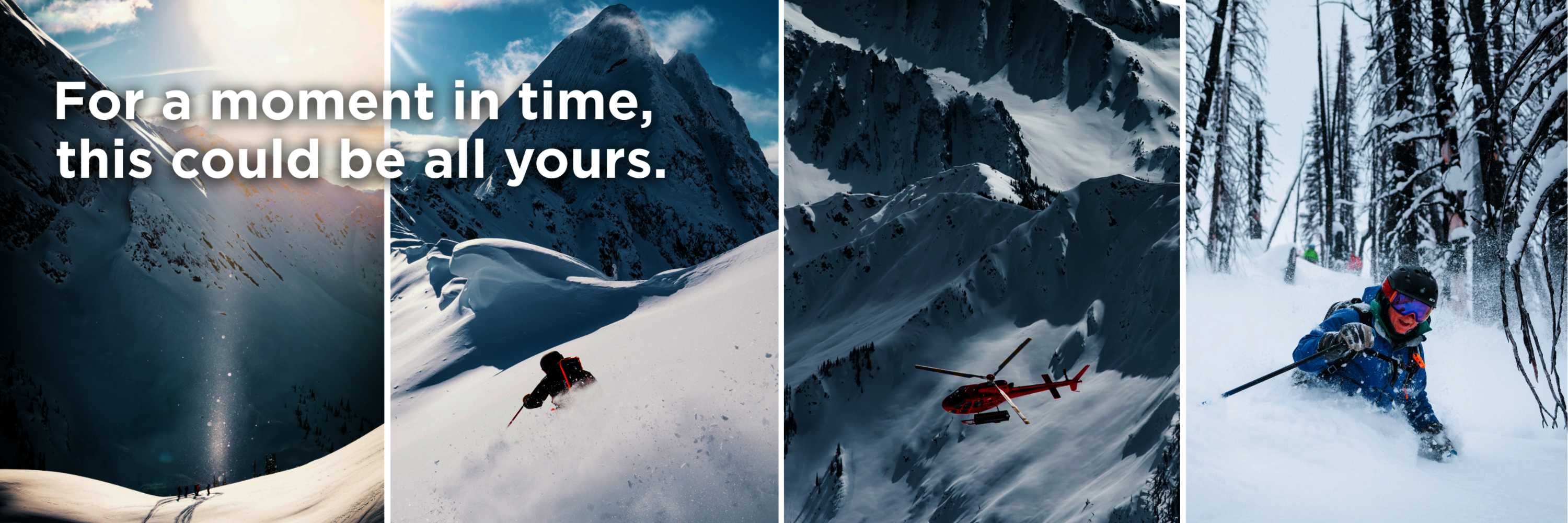 Mica Heliskiing, powder turns, Canadian Rockies, tree skiing